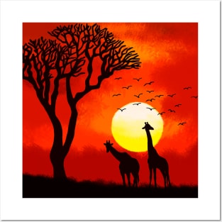 Giraffes Posters and Art